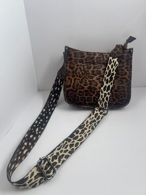 Leopard Print Crossbody Bag - Brown